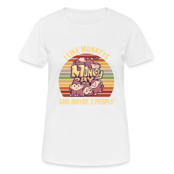 I Like Monkeys And Maybe 3 People - Frauen T-Shirt atmungsaktiv - Weiß - Vorne - AI Model Female 172 dark (172cm)