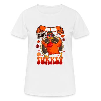 Je suis la tante Turkey Tante - T-shirt respirant Femme - blanc - Devant - AI Model Female 172 dark (172cm)