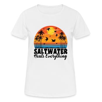 Salzwasser Strandleben Meer Salz Salziges Wasser - Frauen T-Shirt atmungsaktiv - Weiß - Vorne - AI Model Female 172 dark (172cm)