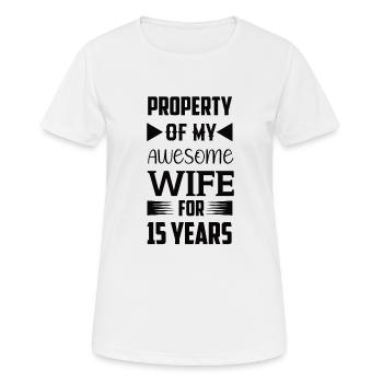15 ans nouvellement marié 15e anniversaire de mariage - T-shirt respirant Femme - blanc - Devant - AI Model Female 172 dark (172cm)