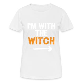 Ich bin mit der Hexe Funny Halloween Ehemann Ehefrau - Frauen T-Shirt atmungsaktiv - Weiß - Vorne - AI Model Female 172 dark (172cm)