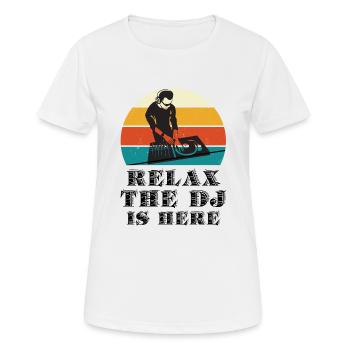 DJ AUFTRITT Disc Jockey Techno Party Deejay Club - Frauen T-Shirt atmungsaktiv - Weiß - Vorne - AI Model Female 172 dark (172cm)