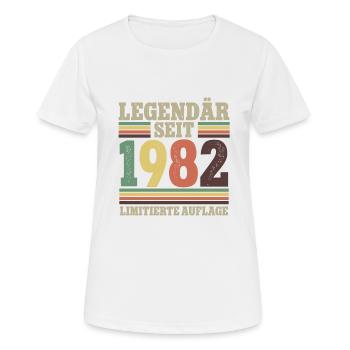 Legendär Seit 1982 Geburtstag - Frauen T-Shirt atmungsaktiv - Weiß - Vorne - AI Model Female 172 dark (172cm)