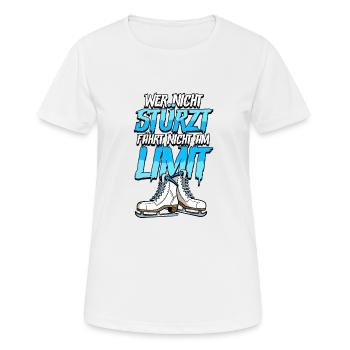 Eislaufen - Frauen T-Shirt atmungsaktiv - Weiß - Vorne - AI Model Female 172 dark (172cm)