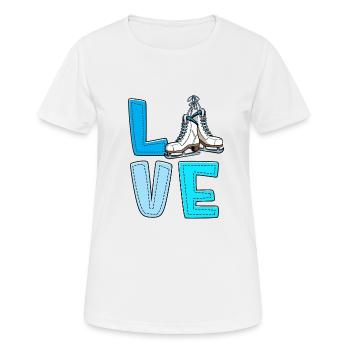 Eislaufen - Frauen T-Shirt atmungsaktiv - Weiß - Vorne - AI Model Female 172 dark (172cm)
