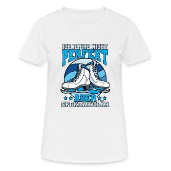 Eislaufen - Frauen T-Shirt atmungsaktiv - Weiß - Vorne - AI Model Female 172 dark (172cm)
