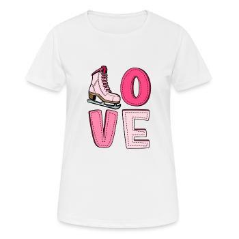 Eislaufen - Frauen T-Shirt atmungsaktiv - Weiß - Vorne - AI Model Female 172 dark (172cm)