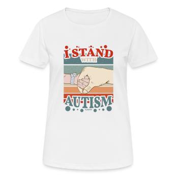 ich stehe zum Autismus - Frauen T-Shirt atmungsaktiv - Weiß - Vorne - AI Model Female 172 dark (172cm)