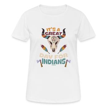 C’est un grand jour pour les Indiens autochtones - T-shirt respirant Femme - blanc - Devant - AI Model Female 172 dark (172cm)