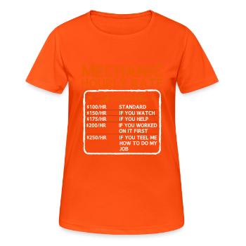 Mécanicien Grève Ingénieur Industriel - T-shirt respirant Femme - orange néon - Devant - AI Model Female 172 dark (172cm)