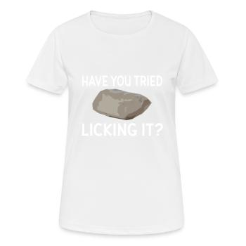 Avez-vous essayé de le lécher, la géologie, - T-shirt respirant Femme - blanc - Devant - AI Model Female 172 dark (172cm)