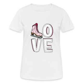 Eislaufen - Frauen T-Shirt atmungsaktiv - Weiß - Vorne - AI Model Female 172 dark (172cm)