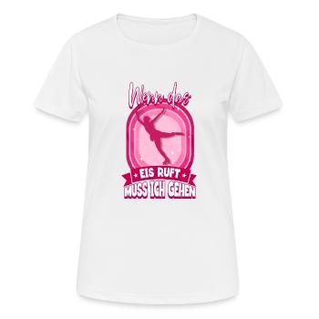 Eislaufen - Frauen T-Shirt atmungsaktiv - Weiß - Vorne - AI Model Female 172 dark (172cm)