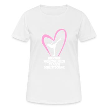 Eislaufen - Frauen T-Shirt atmungsaktiv - Weiß - Vorne - AI Model Female 172 dark (172cm)