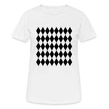 Costume de losange noir blanc pour costume d’Halloween - T-shirt respirant Femme - blanc - Devant - AI Model Female 172 dark (172cm)