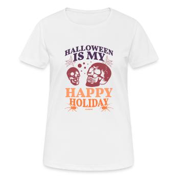 Halloween est mes joyeuses fêtes - T-shirt respirant Femme - blanc - Devant - AI Model Female 172 dark (172cm)