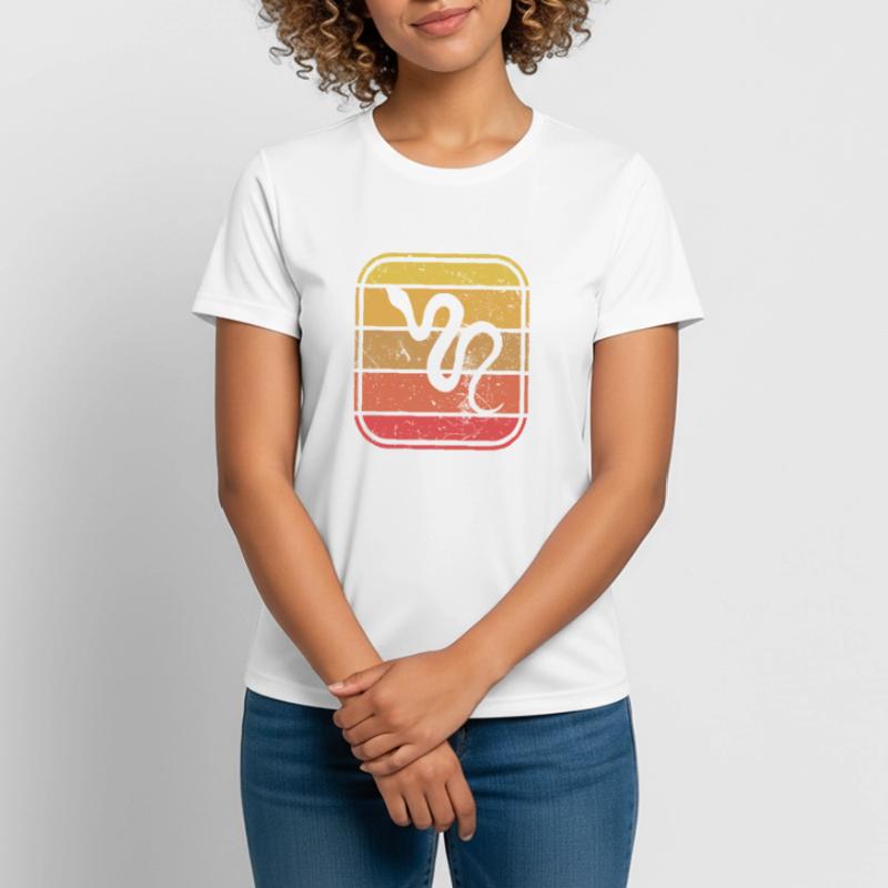 Snake Retro Reptile Python Gift idea Frauen T-Shirt atmungsaktiv