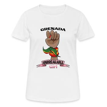 Grenada Girl Unbreakable I Grenada Heritage I - Frauen T-Shirt atmungsaktiv - Weiß - Vorne - AI Model Female 172 dark (172cm)