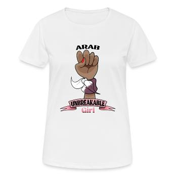 Arab Girl Unbreakable I Arab Heritage I Qatar Flag - Frauen T-Shirt atmungsaktiv - Weiß - Vorne - AI Model Female 172 dark (172cm)
