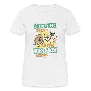 Don't mess with vegan moms - Women's Breathable T-Shirt - white - Front - AI Model Female 172 dark (172cm)