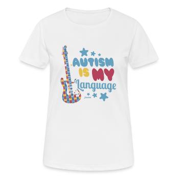 Autismus ist meine Sprache Autist Asperger - Frauen T-Shirt atmungsaktiv - Weiß - Vorne - AI Model Female 172 dark (172cm)