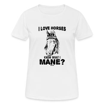 I love riding and horses - Women's Breathable T-Shirt - white - Front - AI Model Female 172 dark (172cm)