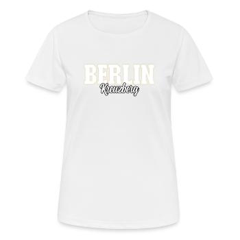 Berlin Kreuzberg - Frauen T-Shirt atmungsaktiv - Weiß - Vorne - AI Model Female 172 dark (172cm)