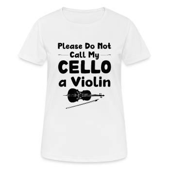 Orchestre d’instruments de violoncelle École de musique classique - T-shirt respirant Femme - blanc - Devant - AI Model Female 172 dark (172cm)