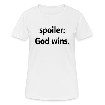 Spoiler: God Wins Grace Quote Faith Blessed - Women's Breathable T-Shirt - white - Front - AI Model Female 172 dark (172cm)