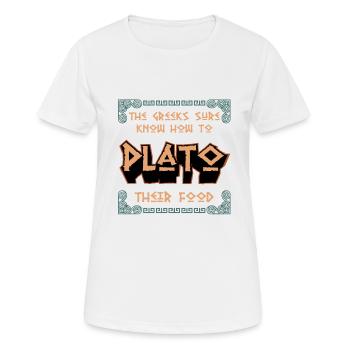 Griechische Mythologie und Griechisches Essen - Frauen T-Shirt atmungsaktiv - Weiß - Vorne - AI Model Female 172 dark (172cm)
