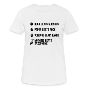 Saxophone Saxophoniste Saxophone Musique Saxophone Joueur de Saxophone - T-shirt respirant Femme - blanc - Devant - AI Model Female 172 dark (172cm)
