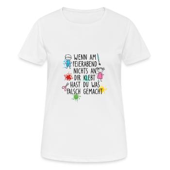 Feierbabend Kleber - Frauen T-Shirt atmungsaktiv - Weiß - Vorne - AI Model Female 172 dark (172cm)