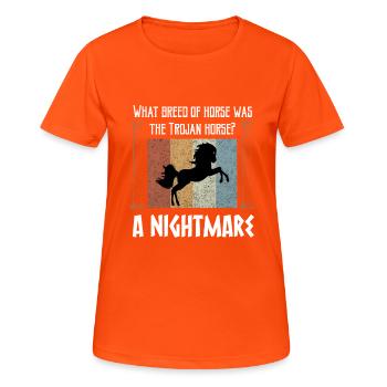Antike Griechisches Mythologie und Troja - Frauen T-Shirt atmungsaktiv - Neonorange - Vorne - AI Model Female 172 dark (172cm)