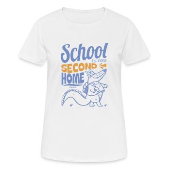 L’école est ma deuxième maison - T-shirt respirant Femme - blanc - Devant - AI Model Female 172 dark (172cm)