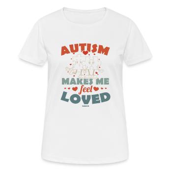 Autisme - Je me sens aimé - T-shirt respirant Femme - blanc - Devant - AI Model Female 172 dark (172cm)