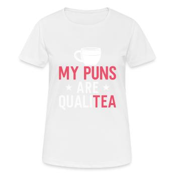 Buveur de thé Amateur de thé Cadeau Thé - T-shirt respirant Femme - blanc - Devant - AI Model Female 172 dark (172cm)