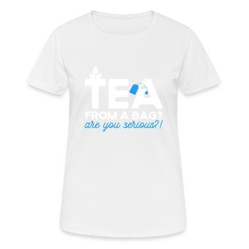 Buveur de thé Amateur de thé Cadeau Thé - T-shirt respirant Femme - blanc - Devant - AI Model Female 172 dark (172cm)