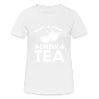 Buveur de thé Amateur de thé Cadeau Thé - T-shirt respirant Femme - blanc - Devant - AI Model Female 172 dark (172cm)
