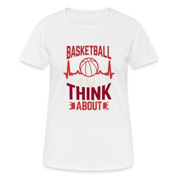 Basketball Cardiogram Heartbeat Gift - Women's Breathable T-Shirt - white - Front - AI Model Female 172 dark (172cm)