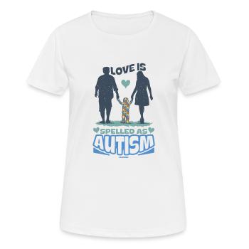 L’amour est orthographié comme l’autisme - T-shirt respirant Femme - blanc - Devant - AI Model Female 172 dark (172cm)
