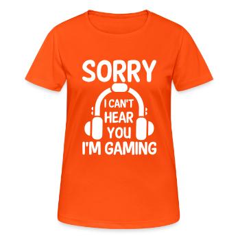 Mein Gehirn Ist Zu 99 Prozent Songtexte - Frauen T-Shirt atmungsaktiv - Neonorange - Vorne - AI Model Female 172 dark (172cm)