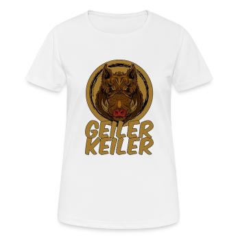 Geiler Keiler | Lustiges Wildschwein Jagd - Frauen T-Shirt atmungsaktiv - Weiß - Vorne - AI Model Female 172 dark (172cm)