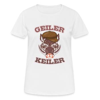 Geiler Keiler | Lustiges Wildschwein Jagd - Frauen T-Shirt atmungsaktiv - Weiß - Vorne - AI Model Female 172 dark (172cm)