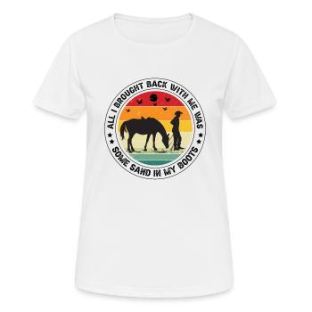 équitation western, reining, quarter horse - T-shirt respirant Femme - blanc - Devant - AI Model Female 172 dark (172cm)
