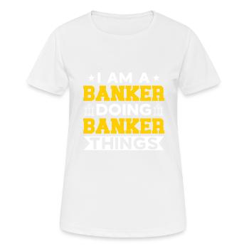Banquier Banque Argent Banquier - T-shirt respirant Femme - blanc - Devant - AI Model Female 172 dark (172cm)