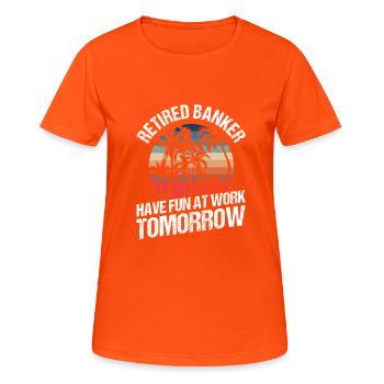 Bänker Bank Geld Banker - Frauen T-Shirt atmungsaktiv - Neonorange - Vorne - AI Model Female 172 dark (172cm)