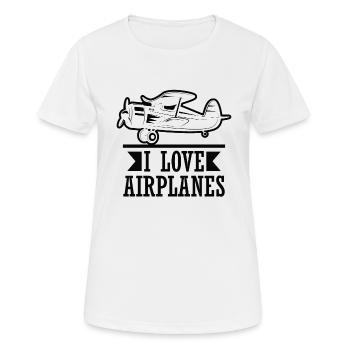 Pilot Flugzeug fliegen Flugsport Geschenkidee - Frauen T-Shirt atmungsaktiv - Weiß - Vorne - AI Model Female 172 dark (172cm)