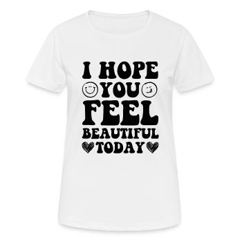 pensées positives vie positive - T-shirt respirant Femme - blanc - Devant - AI Model Female 172 dark (172cm)