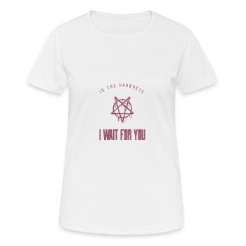 Amant gothique dans les ténèbres Je t’attends - T-shirt respirant Femme - blanc - Devant - AI Model Female 172 dark (172cm)