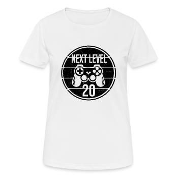 Console de jeu gamer du 20e anniversaire - T-shirt respirant Femme - blanc - Devant - AI Model Female 172 dark (172cm)